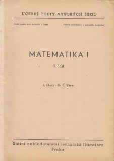 Matematika I 1. část